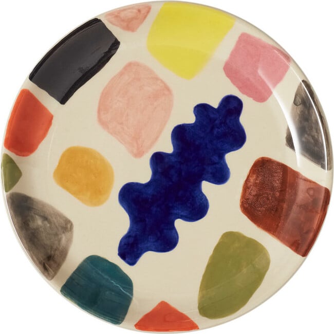 Mottle Hand Painted Stoneware Side Plate, Multicolors