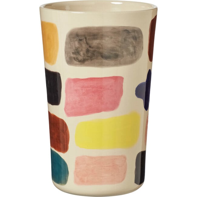 Mottle Hand Painted Stoneware Vase, Multicolors