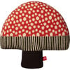 Mushroom Shaped Lambswool Stuffed Cushion, Red - Decorative Pillows - 1 - thumbnail