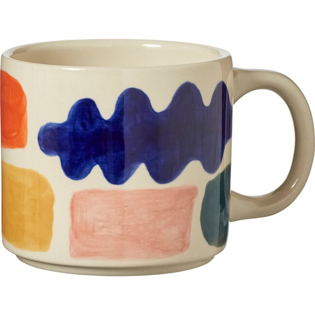 Mottle Hand Painted Stoneware Mug, Multicolors