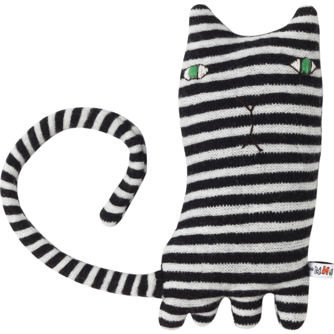Mono Lambswool Stuffed Cat, Black - Decorative Pillows - 1