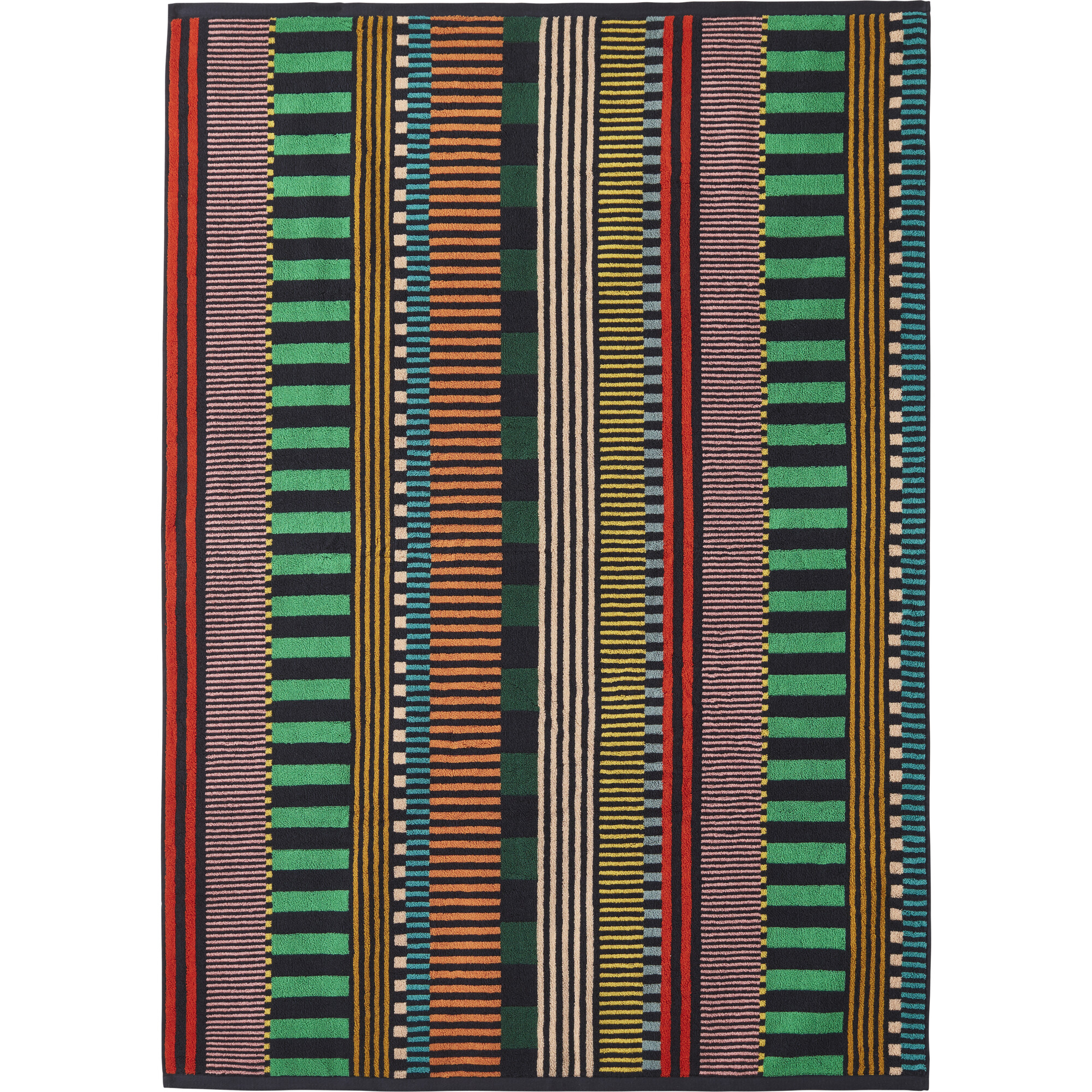 Multi Striped Jacquard Cotton Sheet Towel, Multicolors - Towels - 1