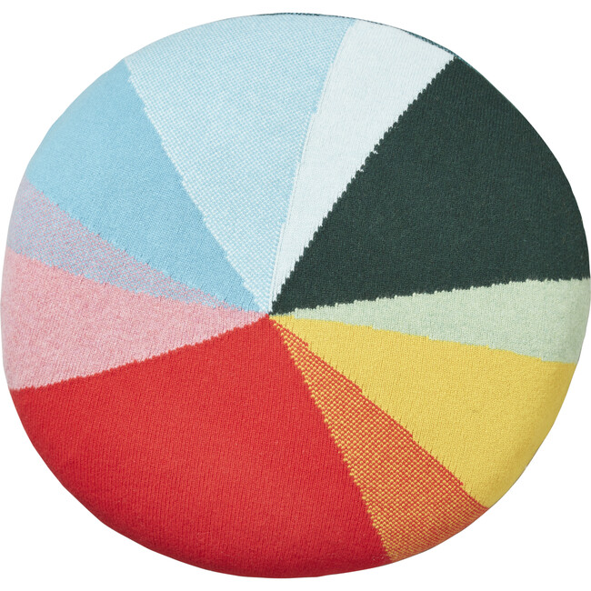 Rainbow Pie Chart Knitted Floor Cushion, Multicolors