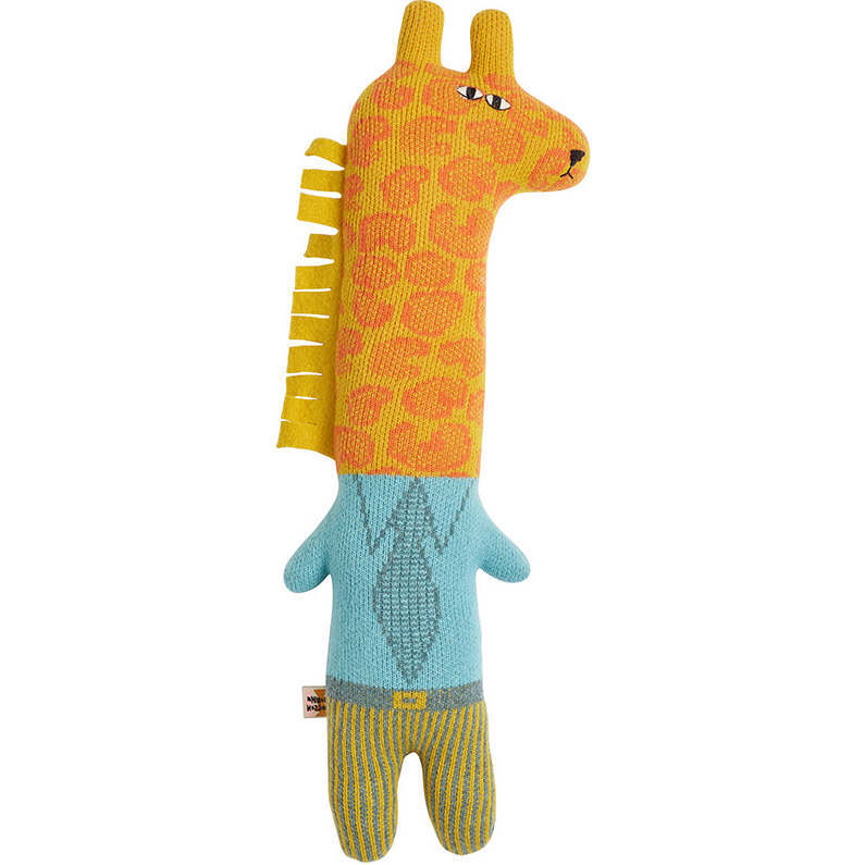 Joey Lambswool Stuffed Giraffe, Yellow - Decorative Pillows - 1