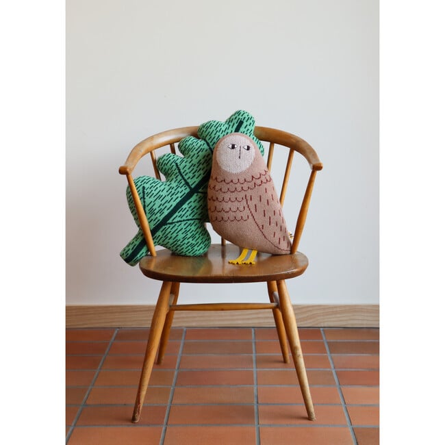 Otto Lambswool Stuffed Owl, Brown - Decorative Pillows - 2