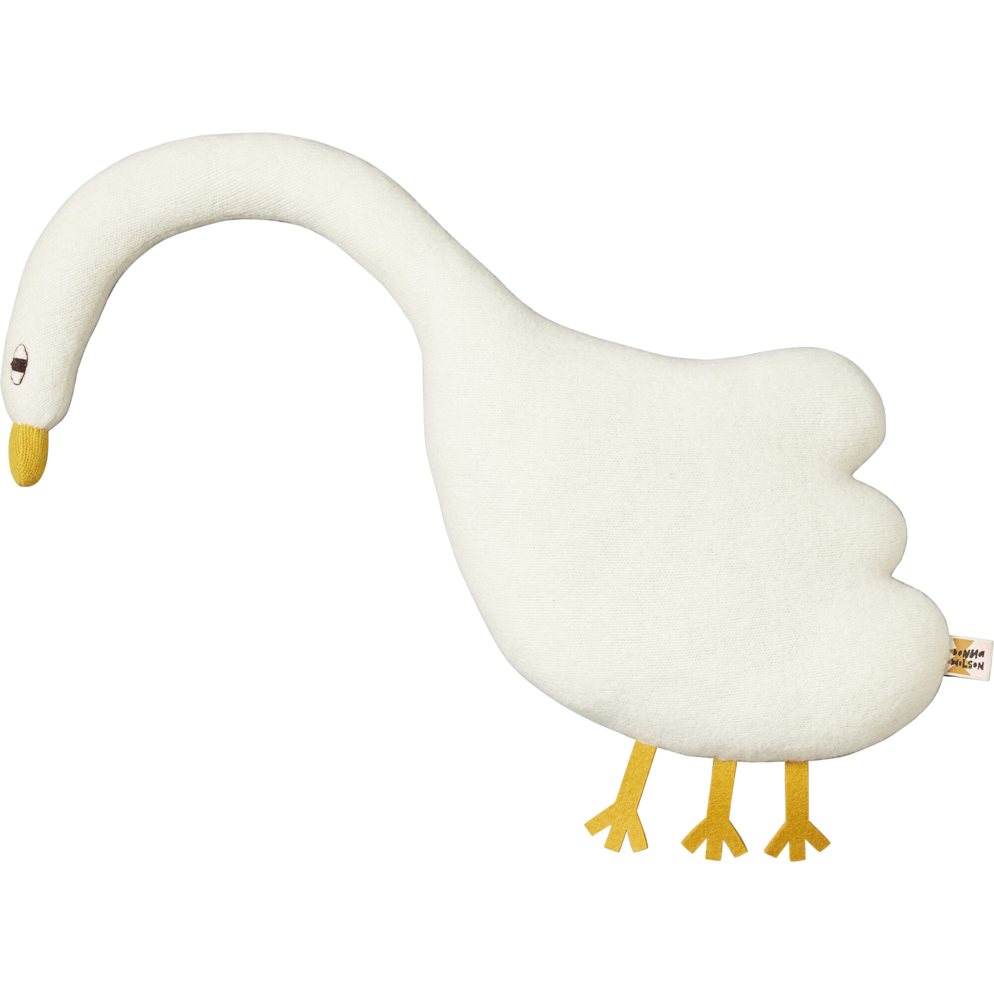 Greta Lambswool Stuffed Goose, White - Decorative Pillows - 1