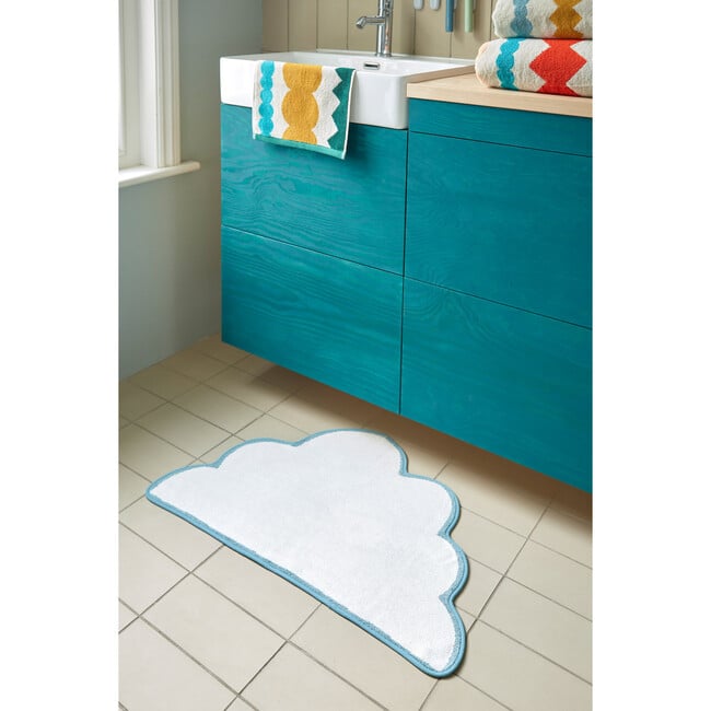 Cloud Absorbent Cotton Bath Mat, White - Towels - 3