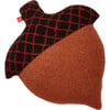 Acorn Shaped Lambswool Stuffed Cushion, Brown - Decorative Pillows - 1 - thumbnail