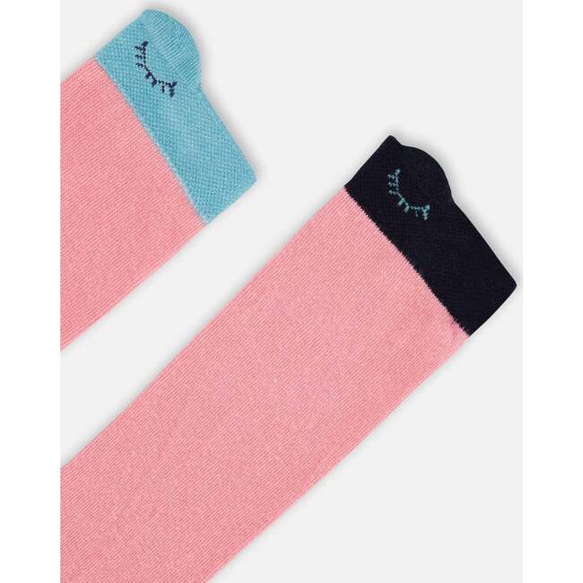 Unicorn Contrast Trim Knee Socks, Pink - Socks - 4