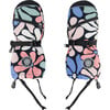 Retro Flowers Print Water-Resistant Technical Mittens, Multicolors - Gloves - 1 - thumbnail