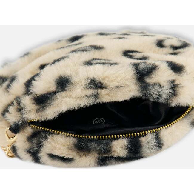 Print Faux Fur Round Shoulder Bag, Leopard - Bags - 5