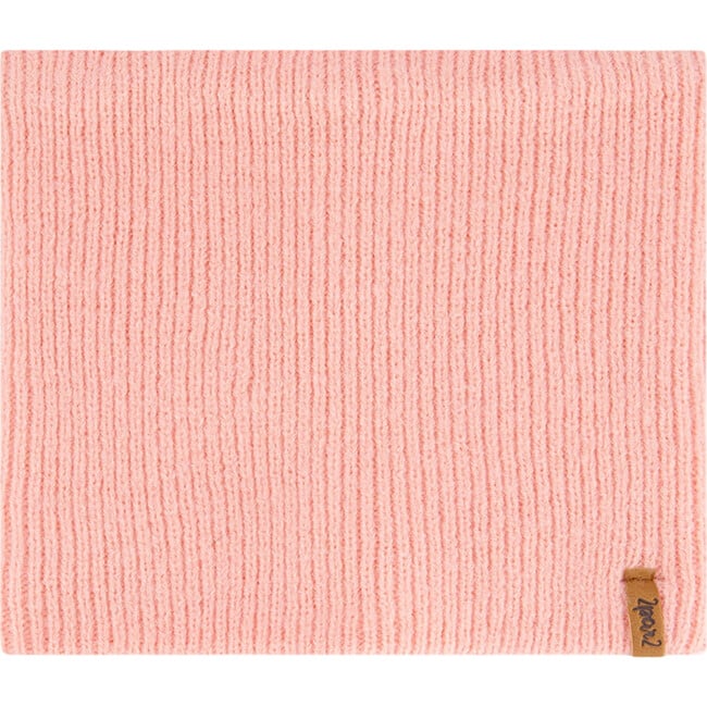 Mid-Season Braided Rib Knit Neck Warmer, Pink