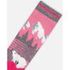 Mountain & Polar Bears Pattern Ski Socks, Pink - Socks - 4