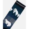 Mountain & Polar Bears Pattern Ski Socks, Majolica Blue - Socks - 4