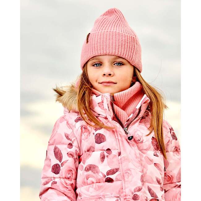 Mid-Season Braided Rib Knit Hat, Pink - Hats - 2