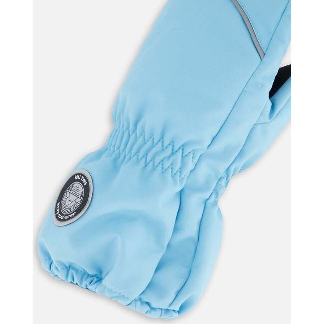 Micro-Fiber Lined Solid Mittens, Air Blue - Gloves - 4