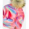 Marble Print Mid-Season Jersey Detachable Pompom Hat, Multicolors - Hats - 5