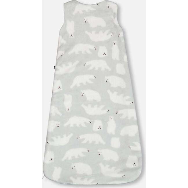 Polar Bears Print Plush Sleeveless Zipper Sleep Sack, Gray - Sleepbags - 2