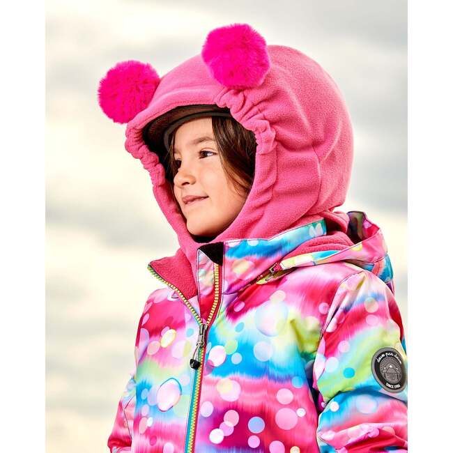 Pompom Animal Ears Oversized Balaclava, Candy Pink - Hats - 2