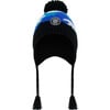 Peruvian Knit Braided Tassel Pompom Hat, Royal Blue Bears & Black - Hats - 1 - thumbnail