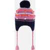 Peruvian Knit Braided Tassel Pompom Hat, Navy & Multicolor - Hats - 4