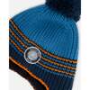 Peruvian Knit Braided Tassel Pompom Hat, Blue & Orange - Hats - 5