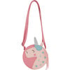 PU Unicorn Round Crossbody Fringed Bag, Pink - Bags - 1 - thumbnail