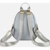 PU Faux Leather Back Pack With Rainbow Pocket, Silver - Bags - 4