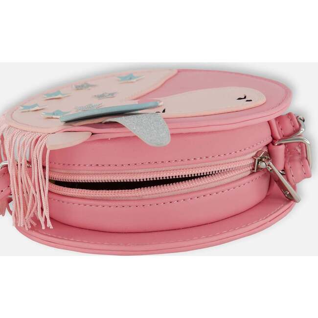 PU Unicorn Round Crossbody Fringed Bag, Pink - Bags - 6