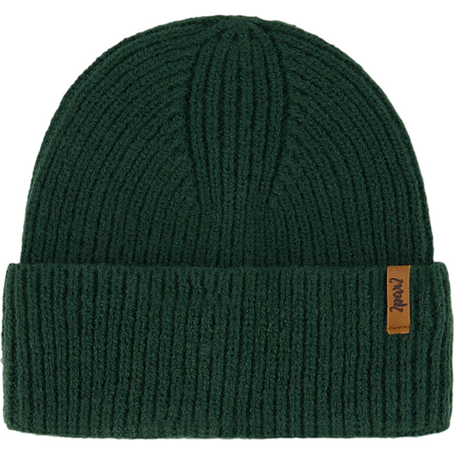 Mid-Season Braided Rib Knit Hat, Forest Green