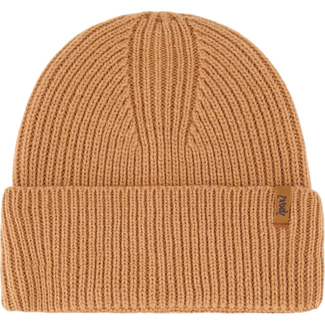 Mid-Season Braided Rib Knit Hat, Brown Pink