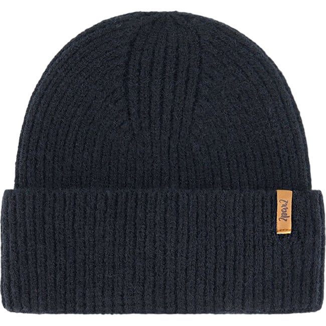 Mid-Season Braided Rib Knit Hat, Black