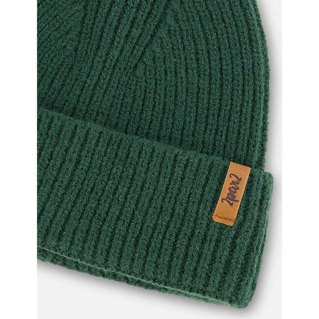 Mid-Season Braided Rib Knit Hat, Forest Green - Hats - 4