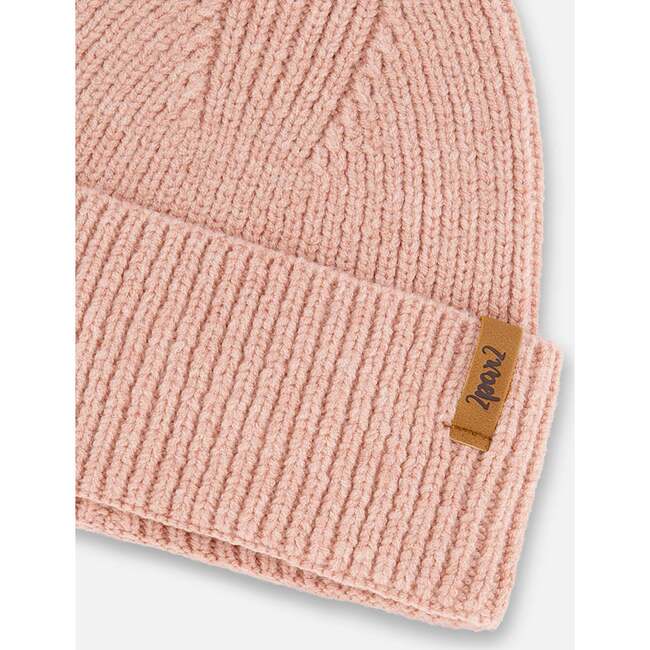 Mid-Season Braided Rib Knit Hat, Dusty Pink - Hats - 4