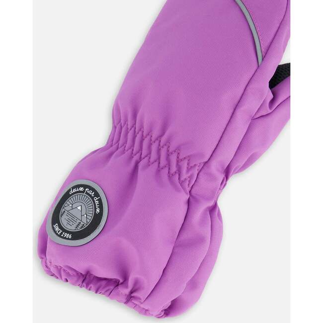 Micro-Fiber Lined Solid Mittens, Purple - Gloves - 4