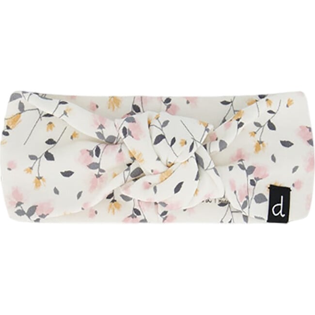 Flowers Print Organic Cotton Headband, Cream