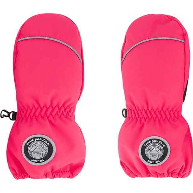 Micro-Fiber Lined Solid Mittens, Fuschia Pink