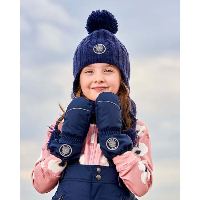 Micro-Fiber Lined Solid Mittens, Navy - Gloves - 3