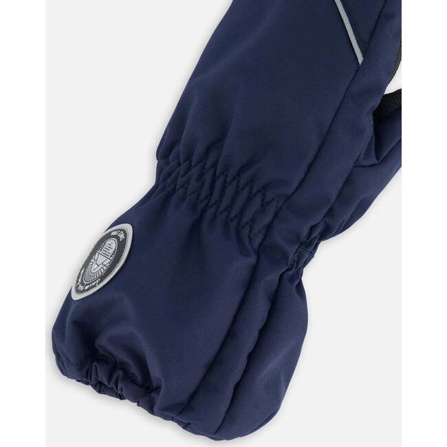 Micro-Fiber Lined Solid Mittens, Navy - Gloves - 4