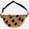 Heart Print Faux Fur Adjustable Waist Strap Fanny Bag, Caramel - Bags - 2