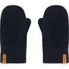 Braided Rib Knit Mittens, Black - Gloves - 1 - thumbnail