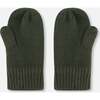 Braided Rib Knit Mittens, Forest Green - Gloves - 3