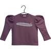 Sweater - Fitted Puffy Sleeve,  Mauve - Sweaters - 1 - thumbnail