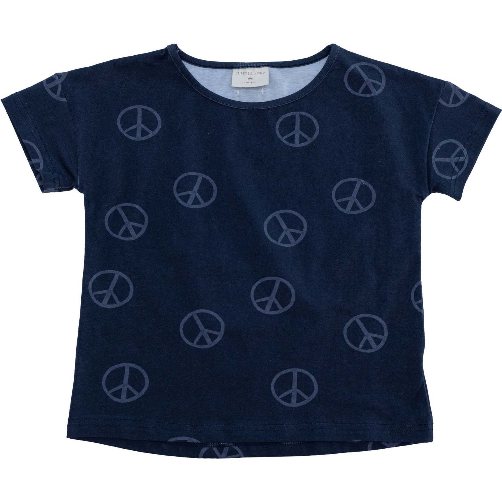 Short Sleeve Tee,  All over Peace Blue - T-Shirts - 1