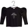 Long Sleeve Tee - Puffy Sleeve,  Black - T-Shirts - 1 - thumbnail