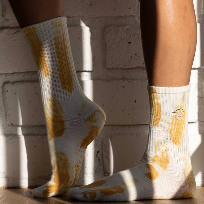 Pilates Grip sock, Tie Dye Yellow - Socks - 2