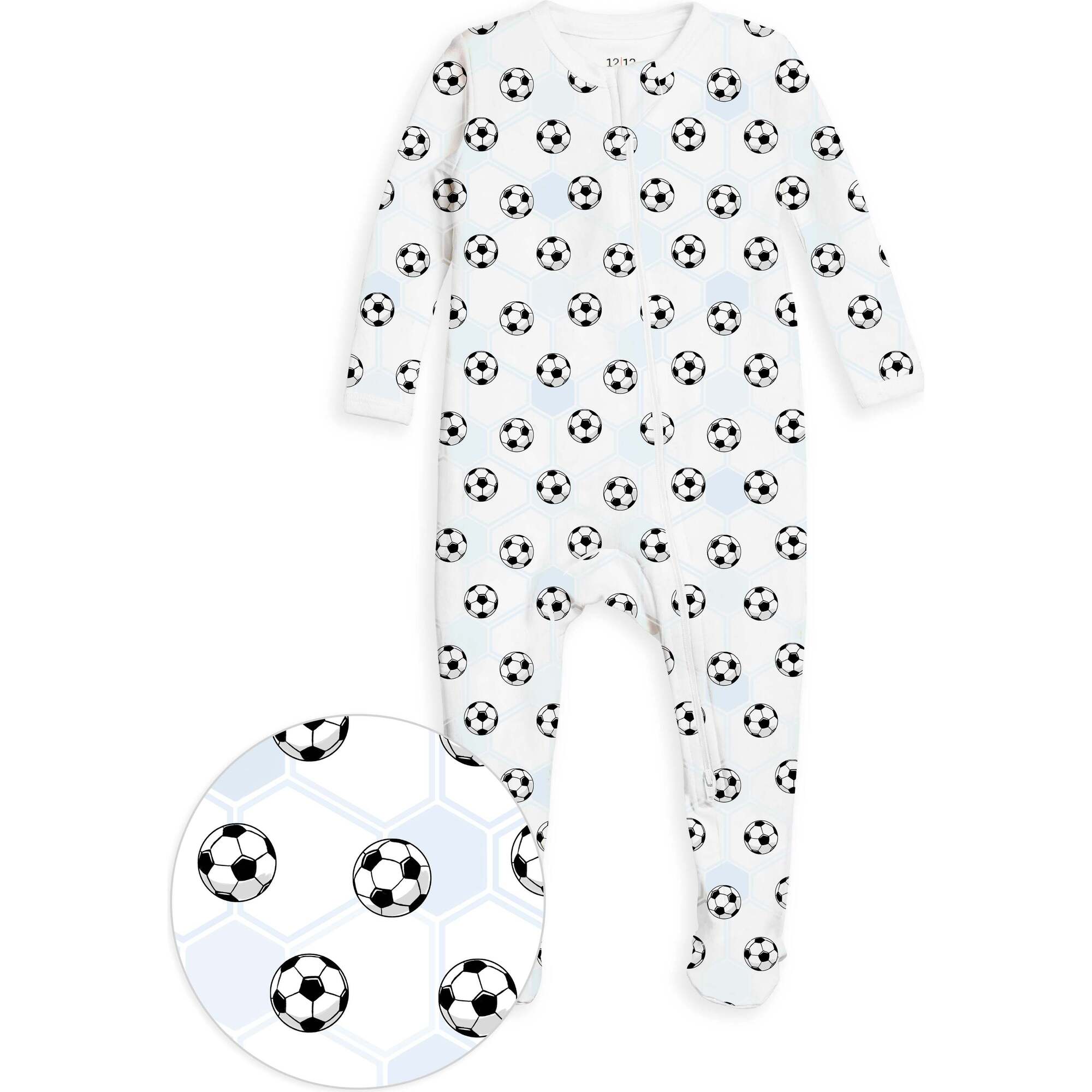 The Organic Zipper Footie, Soccer - Footie Pajamas - 1