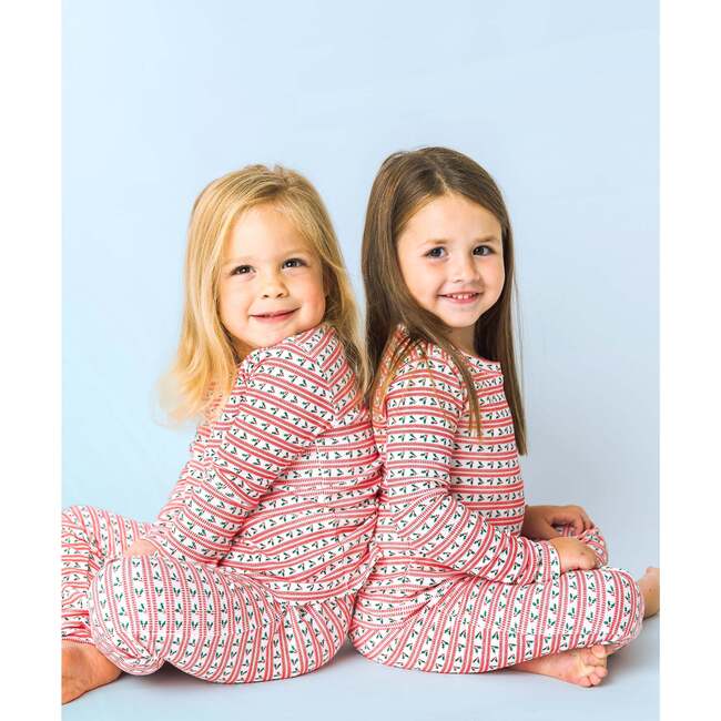 The Organic Long Sleeve Rib Set, Holly Jolly - Pajamas - 3