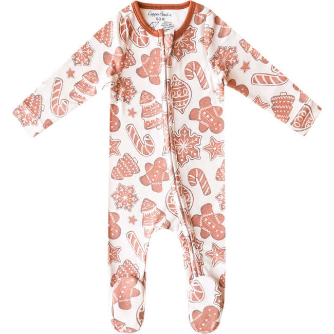 Ultra Soft Long Sleeve Zip-Up Footie Pajama, Gingerbread