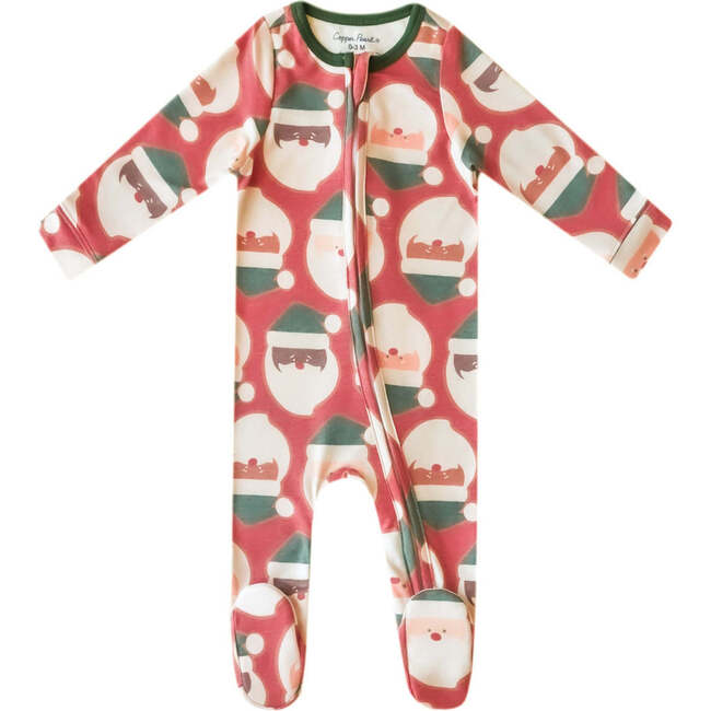 Ultra Soft Long Sleeve Zip-Up Footie Pajama, Claus